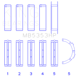 King Ford 281 4.6L SOHC 16V Performance Main Bearing Set - Size Standard