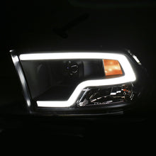 Load image into Gallery viewer, ANZO 09-18 Dodge Ram 1500 Plank Style Projector Headlights Black w/ Halo