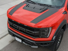 Load image into Gallery viewer, Ford Raptor Dual Hood Graphics Vinyl Stripes Decals (21-22)