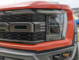 2021-2022 Ford Raptor American Flag Graphics Subdued Headlight Insert Vinyl Decals